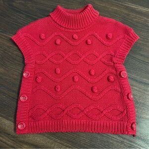 Gymboree Winter Cheer Red Bubble And Cable Sweater 3-6 Months Baby Girl